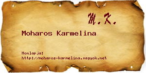 Moharos Karmelina névjegykártya